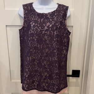 Elegant Lace Tank Top in Purple